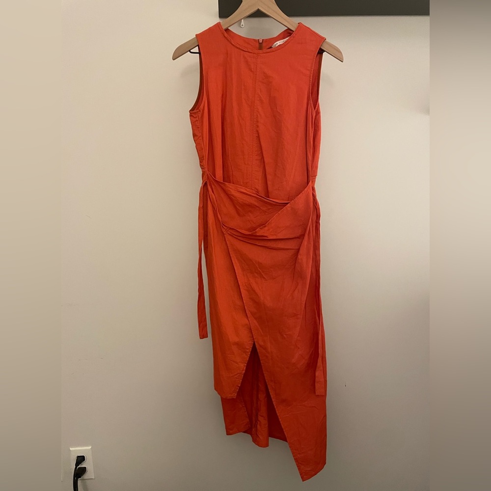 Stylish asymmetric midi summer dress